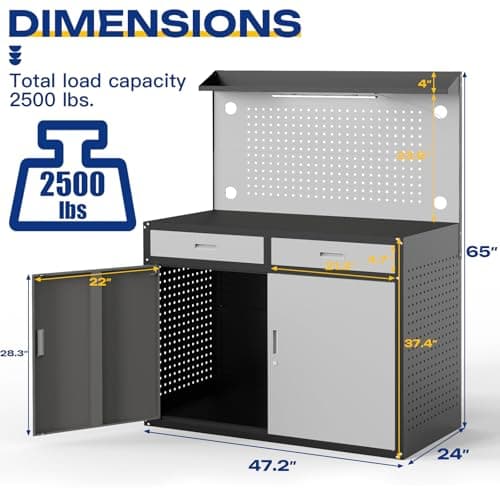 Eltean 48" Heavy Duty Steel Workbench