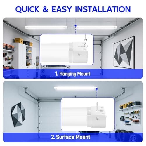 hykolity 4 ft Shop Light, 5,500 lm, 3-CCT / 3-Level